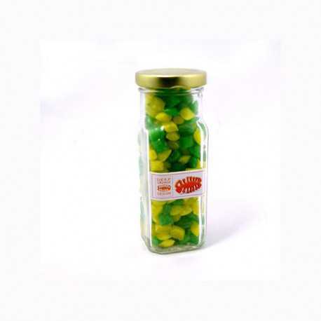 Lollies in Buckets & Jars - Corporate Coloured Humbugs in Glass Tall Jar 180G