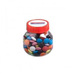 Plastic Jar Filled with Choc Beans 170G (Corporate Coloured Choc Beans)