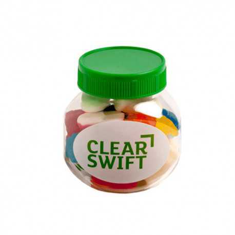 Promotional Lollies - Plastic Jar Filled with Mixed Lollies 135G
