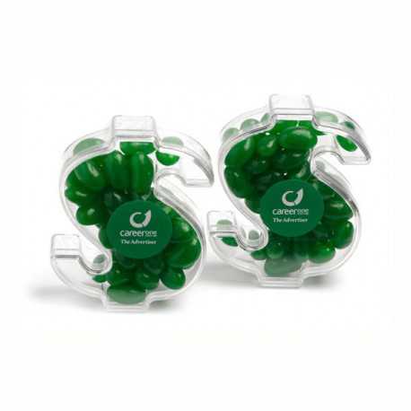 Promotional Jelly Beans - Acrylic Dollar Filled with Jelly Beans 40G (Mixed Colours or Corporate Colours)