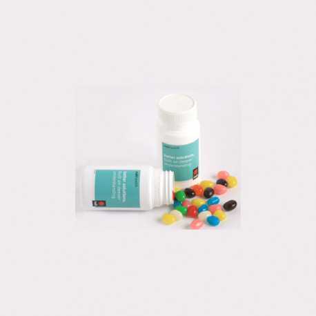 Promotional Jelly Beans - Pill Jar Filled with Jelly Beans 120G (Mixed Colours or Corporate Colours)