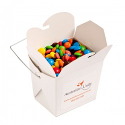 Promotional Chocolates - White Cardboard Noodle Box with M&Ms 100G