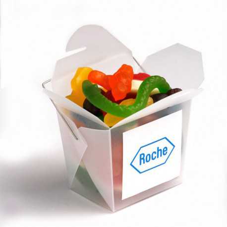 Promotional Lollies - Frosted Pp Noodle Box Filled with Mixed Lollies 100G