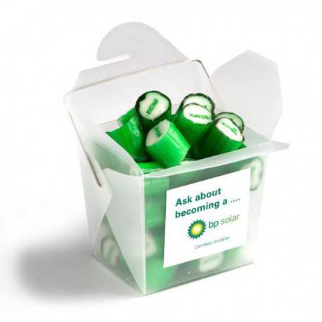 Promotional Lollies - Frosted Noodle Box with Personalised Rock Candy 100G