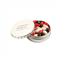 Click Clack Tin Filled with Mini Jelly Beans 70G (Mixed Colours or Corporate Colours)