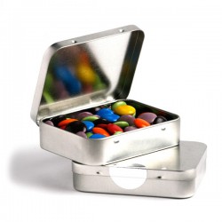 Rectangle Hinge Tin Fillled with Choc Beans 65G (Corporate Colours)