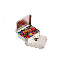 Sweets in Tin Packs - Rectangle Hinge Tin Fillled with M&Ms 65G