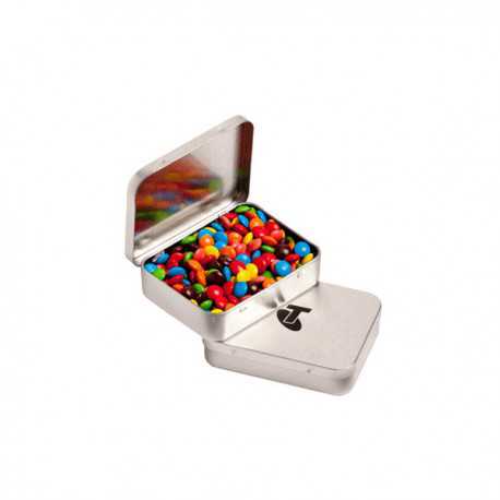 Sweets in Tin Packs - Rectangle Hinge Tin Fillled with M&Ms 65G