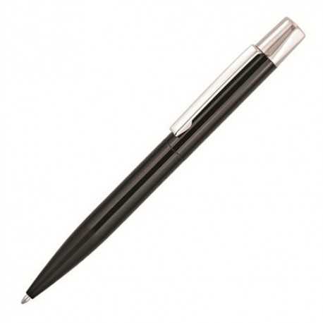 Metal Promotional Pens - Financier Laquer Black Metal Ballpoint