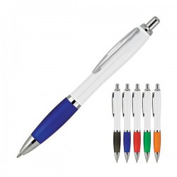 Metal Promotional Pens - Cara White Ballpoint