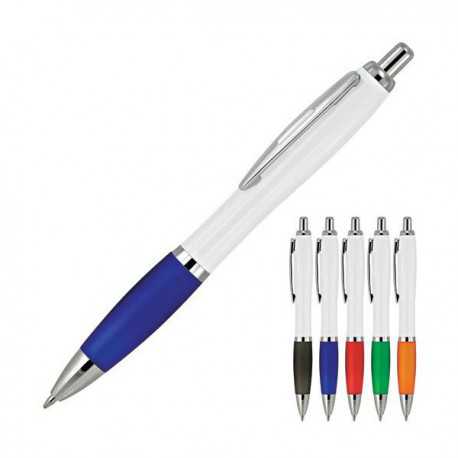 Metal Promotional Pens - Cara White Ballpoint