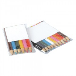 Coloured Half Sized Pencils in PVC Pouch 6pk