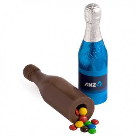 Promotional Chocolates - Chocolate Champagne Bottle 100G Filled with 80G M&Ms