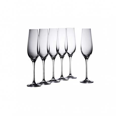 Printed Glasses - Vinoteca Flute 180ml Set of 6 Gift Boxed