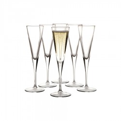 Printed Glasses - Vertigo Flute 160ml Set of 6 Gift Boxed