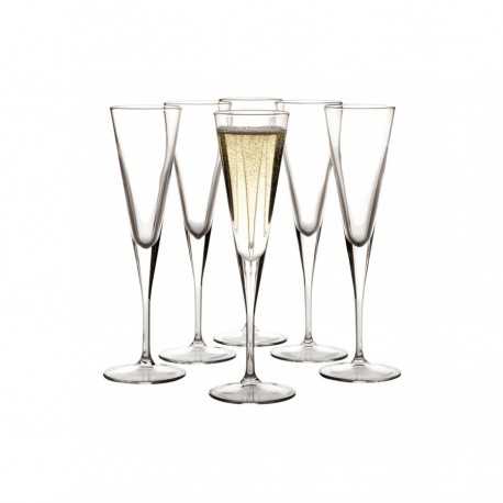 Printed Glasses - Vertigo Flute 160ml Set of 6 Gift Boxed