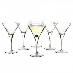 Printed Glasses - Vertigo Martini 250ml Set of 6 Gift Boxed