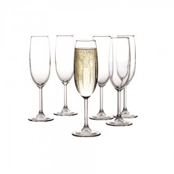 Printed Glasses - Cuvee Flute 160ml Set of 6 Gift Boxed