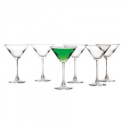 Printed Glasses - Cuvee Martini 220ml Set of 6 Gift Boxed