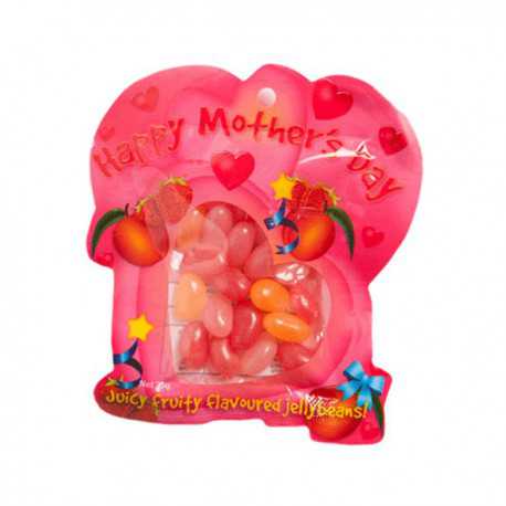 Promotional Chocolates - Custom Shaped Bag Filled with 50G Choc Beans (Mixed Colours)