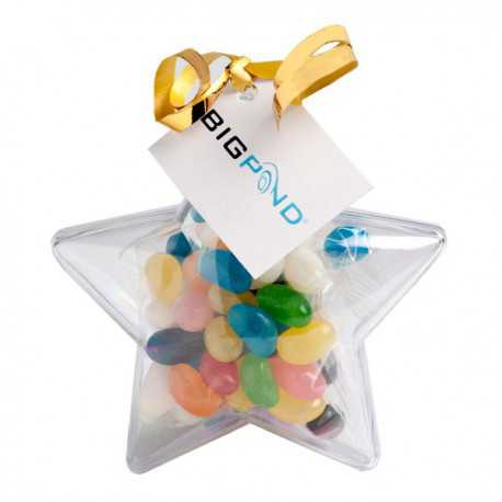 Promotional Jelly Beans - Acrylic Stars Filled with Jelly Beans 50G