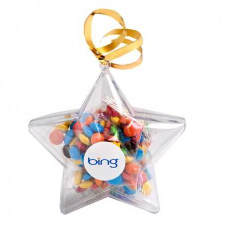 Promotional Chocolates - Acrylic Stars Filled with M&Ms 50G