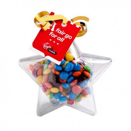 Promotional Chocolates - Acrylic Stars Filled with M&Ms 50G