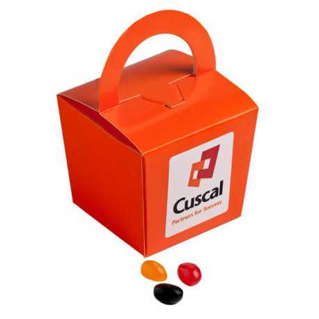 Promotional Jelly Beans - Coloured Noodle Box Filled with Jelly Beans 100G (Mixed Colours or Corporate Colours)
