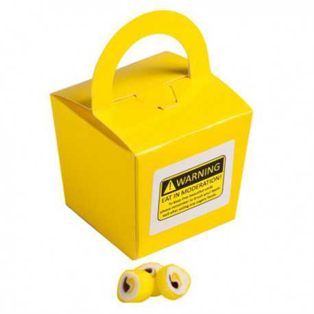 Promotional Lollies - Coloured Noodle Box Filled with Personalised Rock Candy 100G