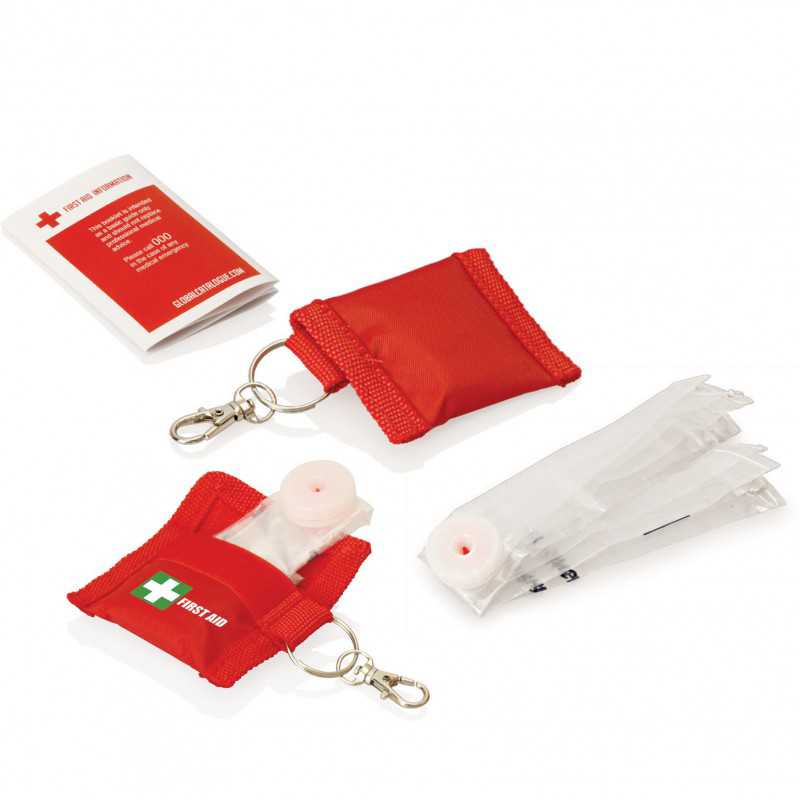First Aid CPR Mask Keyring Corporate Branded & Printed Promotional