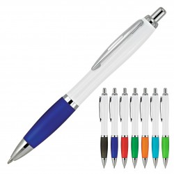 Plastic Pen Ballpoint White Cara